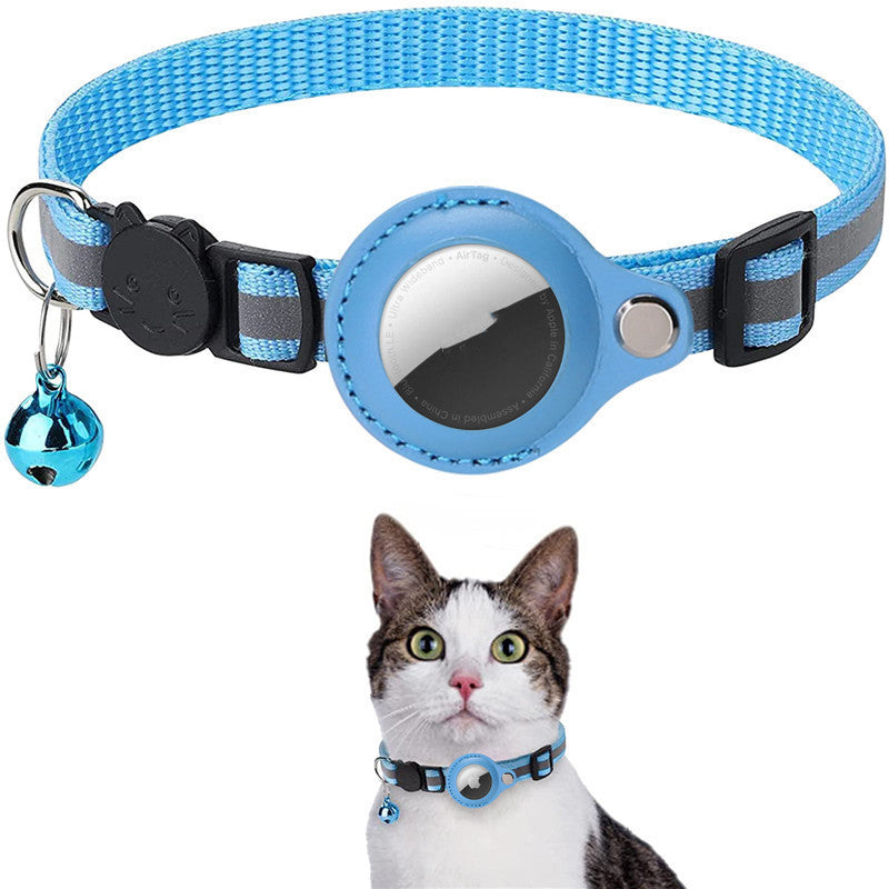 Reflecterende halsband met waterdichte houder voor Airtag - Beschermhoes voor katten en honden - Geschikt voor kittens en puppy's - Nylon halsband