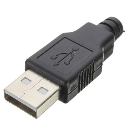 Gemakkelijk te Monteren USB Type-A Mannelijke 4-Pins Stekker met Zwarte Beschermhoes - Perfect voor Doe-Het-Zelf Projecten