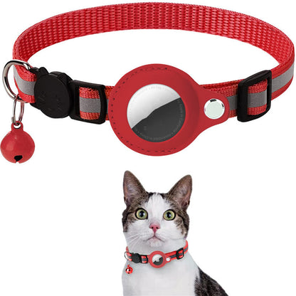 Reflecterende halsband met waterdichte houder voor Airtag - Beschermhoes voor katten en honden - Geschikt voor kittens en puppy's - Nylon halsband