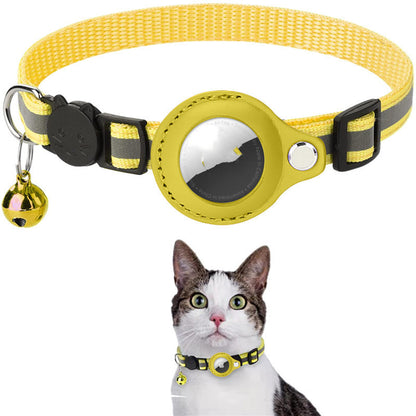 Reflecterende halsband met waterdichte houder voor Airtag - Beschermhoes voor katten en honden - Geschikt voor kittens en puppy's - Nylon halsband