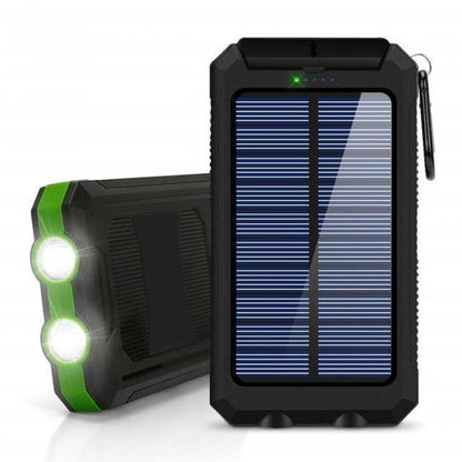 Zonnelader 20000mAh - Dubbele USB, Waterdicht, Schokbestendig en LED-Licht