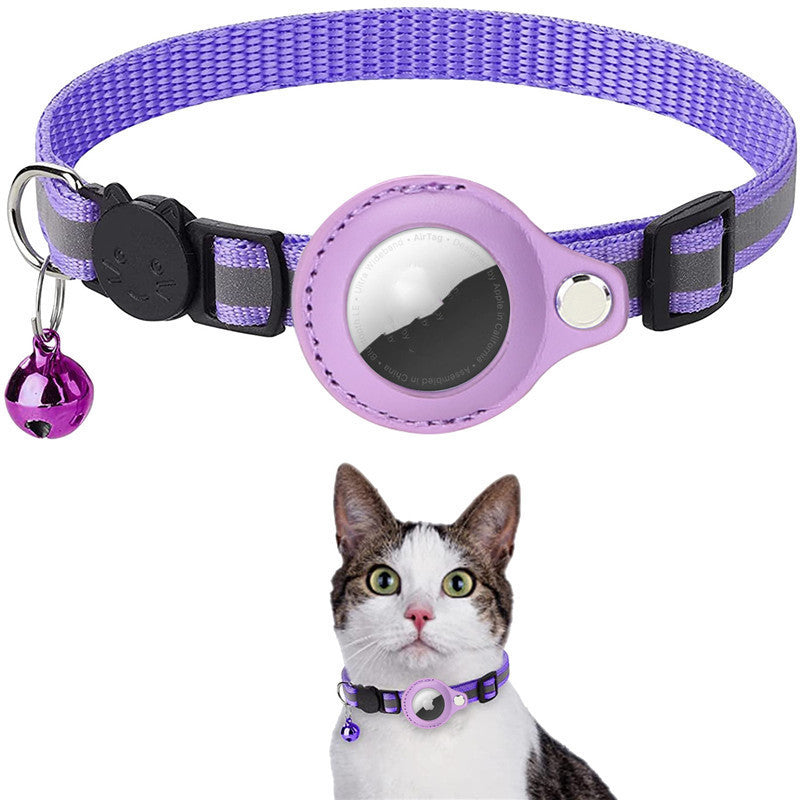 Reflecterende halsband met waterdichte houder voor Airtag - Beschermhoes voor katten en honden - Geschikt voor kittens en puppy's - Nylon halsband